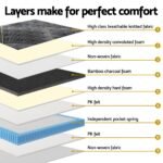 35cm Giselle Mattress Single Bed Bamboo Pocket Firm Foam - Image 5