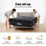 35cm Giselle Mattress Single Bed Bamboo Pocket Firm Foam - Image 7