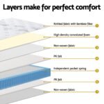25cm Giselle Mattress King Bed Pocket Spring Mattresses - Image 6