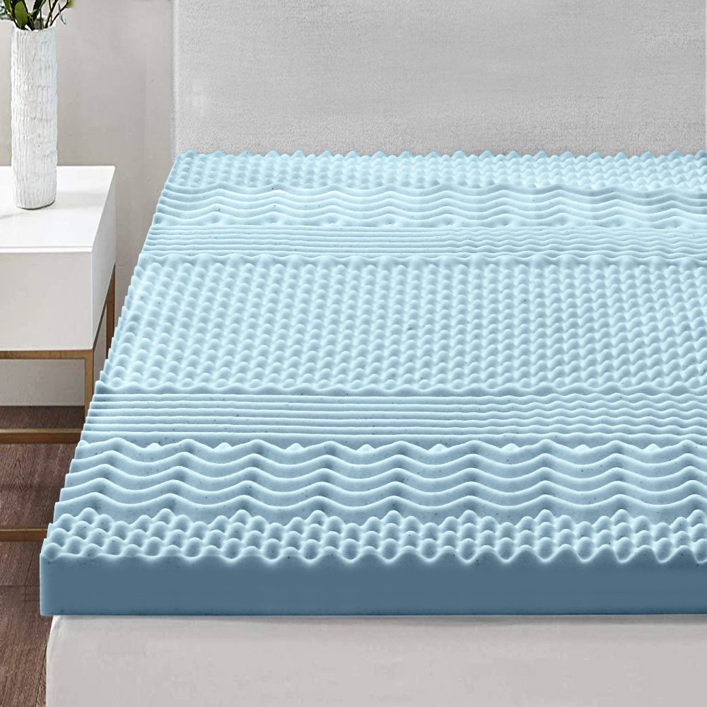 MATTRESS-TOP-7Z-8-BL-D-202502281416-00 Giselle Bedding Memory Foam Mattress Topper 7-Zone 8cm Double - Image 1