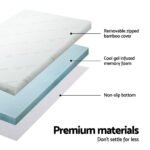 Giselle Bedding Memory Foam Mattress Topper Cool Gel Bed Mat Bamboo 10cm Double - Image 4