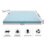 Giselle Bedding Memory Foam Mattress Topper Cool Gel 10cm Queen - Image 2