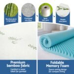 Giselle 8cm Memory Foam Mattress Topper Gel Egg Crate Foam Bamboo King Single - Image 6