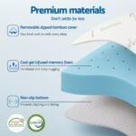 Giselle 12cm Memory Foam Mattress Topper Ventilated Cool Gel Bamboo Cover Queen - Image 5