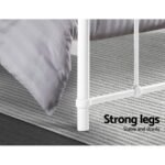 Artiss Bed Frame Metal Bed Frame LEO - Double (White) - Image 6