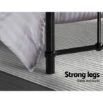 Artiss Bed Frame Metal Bed Frame LEO - King Single(Black) - Image 3