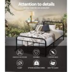 Artiss Bed Frame Metal Bed Frame LEO - Single (Black) - Image 5