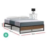 Artiss Bed Frame Metal Bed Frame Bed Base OSLO - Double - Image 2
