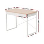 Artiss Computer Desk Drawer Storage Oak 100CM - Image 2