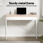 Artiss Computer Desk Drawer Storage Oak 100CM - Image 4