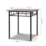 Artiss Dining Table And Chairs Set fo 3 Walnut - Image 3
