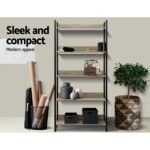 Artiss Bookshelf 5 Tiers - NOE Black and Oak - Image 6