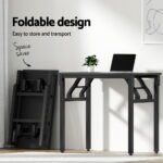 Artiss Computer Desk Mesh Office Chair Set Foldable Home Study Table Black - Image 4