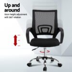 Artiss Computer Desk Mesh Office Chair Set Foldable Home Study Table Black - Image 5