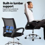 Artiss Computer Desk Mesh Office Chair Set Foldable Home Study Table Black - Image 6
