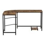 Artiss Computer Desk L-Shape CPU Stand Brown 147CM - Image 3