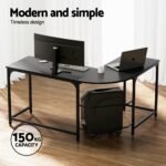 Artiss Computer Desk L-Shape Study Desks Ergonomic Office Chair Mesh Chairs - Image 4