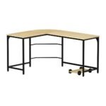 Artiss Computer Desk L-Shape CPU Stand Oak 147CM - Image 7