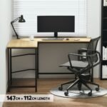 Artiss Computer Desk L-Shape CPU Stand Oak 147CM - Image 5