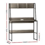 Artiss Computer Desk Bookshelf Storage Grey 100CM - Image 2