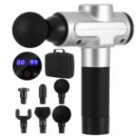 Everfit Massage Gun 30 Speed 6 Heads Vibration Muscle Massager Chargeable Silver