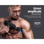Everfit Massage Gun 30 Speed 6 Heads Vibration Muscle Massager Chargeable Black - Image 4
