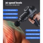 Everfit Massage Gun 30 Speed 6 Heads Vibration Muscle Massager Chargeable Black - Image 6