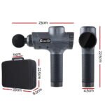 Everfit Massage Gun 30 Speed 6 Heads Vibration Muscle Massager Chargeable Grey - Image 2