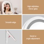 Embellir Makeup Mirror 35x45cm Dressing Vanity LED Stripe Light with 5x Magnification Rotation White Arch - Image 6