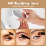 80x65cm Embellir Makeup Mirror Hollywood Vanity with LED Light Silver Legs - Image 6
