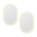 Embellir 2 LED Wall Mirror With Light 50X75CM Bathroom Decor Oval Mirrors Vanity