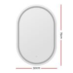 Embellir 2 LED Wall Mirror With Light 50X75CM Bathroom Decor Oval Mirrors Vanity - Image 2