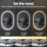 Embellir 2 LED Wall Mirror With Light 50X75CM Bathroom Decor Oval Mirrors Vanity - Image 5