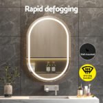 Embellir 2 LED Wall Mirror With Light 50X75CM Bathroom Decor Oval Mirrors Vanity - Image 6