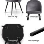 Artiss Dining Chairs Set of 4 Velvet Solid Curved Dark Grey - Image 5