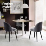 Artiss Dining Chairs Set of 4 Velvet Solid Curved Dark Grey - Image 6