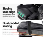 Artiss 8 Point Massage Office Chair PU Leather Footrest Black - Image 5