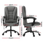 Artiss 2 Point Massage Office Chair Fabric Black - Image 2