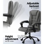 Artiss 2 Point Massage Office Chair Fabric Black - Image 5