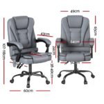 Artiss Executive Office Chair 4-Point Massage Adjustable Ergonomic Recline PU - Image 2