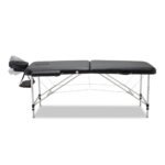 Zenses Massage Table 70cm Portable 2 Fold Aluminium Beauty Bed Black - Image 3