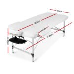 Zenses Massage Table 60cm Portable 3 Fold Aluminium Beauty Bed Black - Image 2