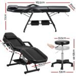 Zenses Massage Table Adjustable Salon Bed Chair 3-Fold Black - Image 2