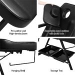 Zenses Massage Table Adjustable Salon Bed Chair 3-Fold Black - Image 5