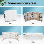 Zenses Massage Table 70cm Portable 3 Fold Wooden Beauty Bed White - Image 6