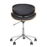 Artiss Wooden Office Chair Leather Seat Black - Image 3