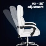 Artiss Executive Office Chair Leather Recliner White - Image 5