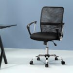 Artiss Mesh Office Chair Mid Back Black - Image 7