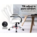 Artiss Executive Office Chair Leather Tilt White - Image 6