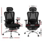 Artiss Ergonomic Mesh Office Chair Black - Image 2